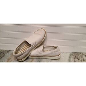 Vionic Womens Rae Cream Color Canvas Slip On Shoes Size 9